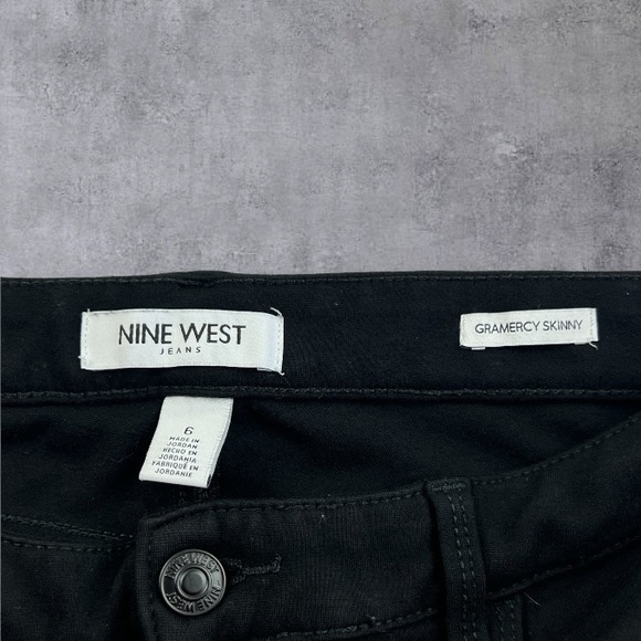 Nine West Stretchy Gramercy Skinny Jeans Women's Solid Black - Picture 9 of 15